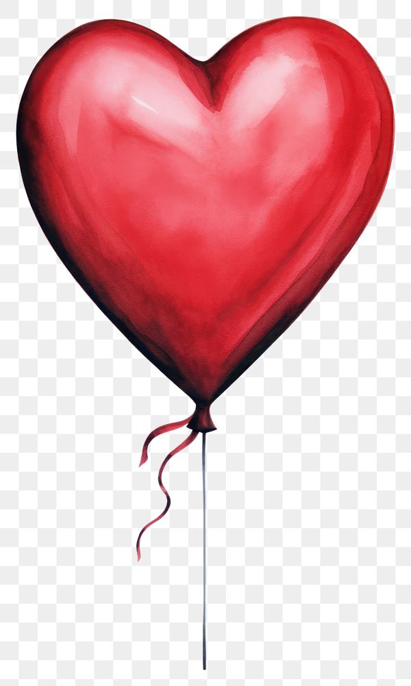PNG Heart shaped red balloon creativity appliance cartoon. AI generated Image by rawpixel.