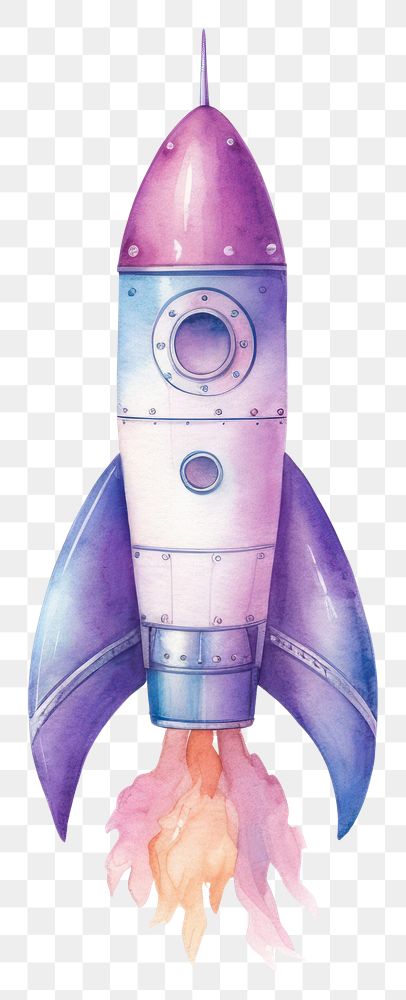 PNG Metaverse in Watercolor style rocket spacecraft spaceplane