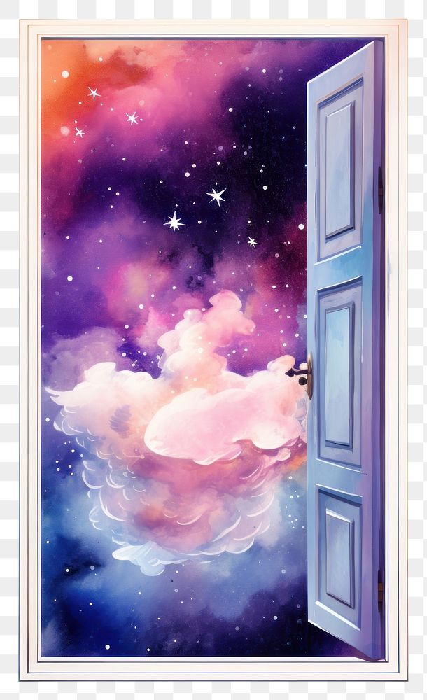 PNG Metaverse in Watercolor style painting galaxy star