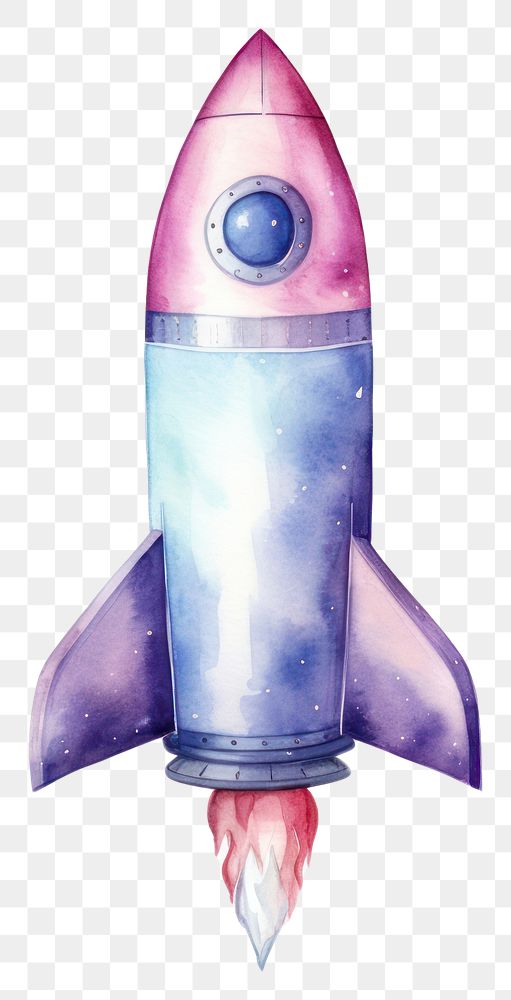 PNG Metaverse in Watercolor style rocket missile white background