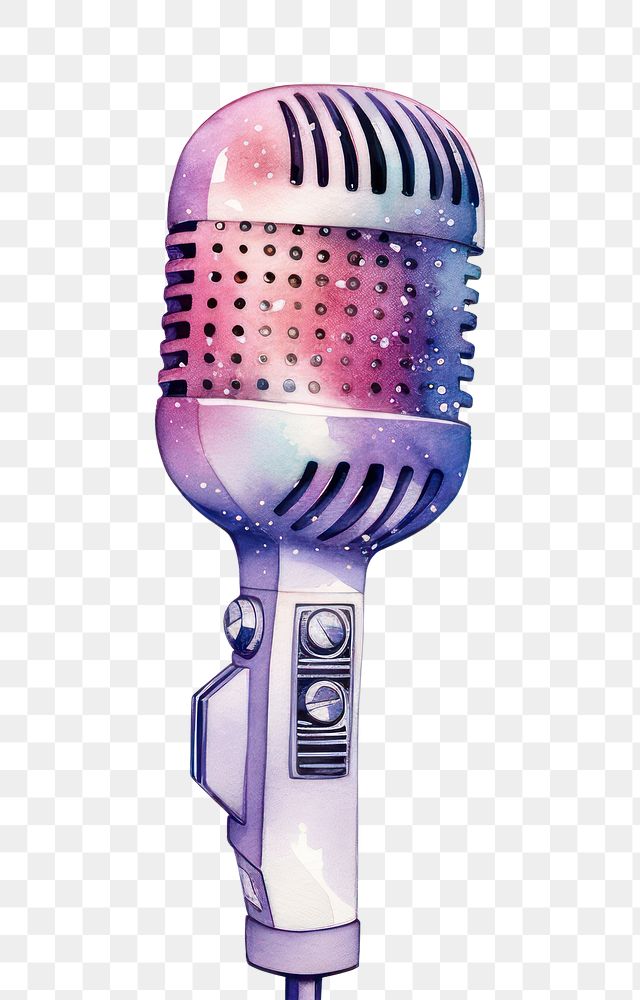PNG Microphone in Watercolor style white background performance technology.
