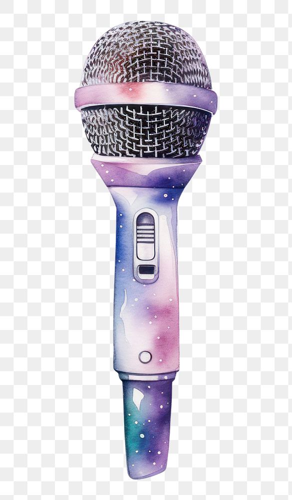 PNG Microphone in Watercolor style white background performance technology.