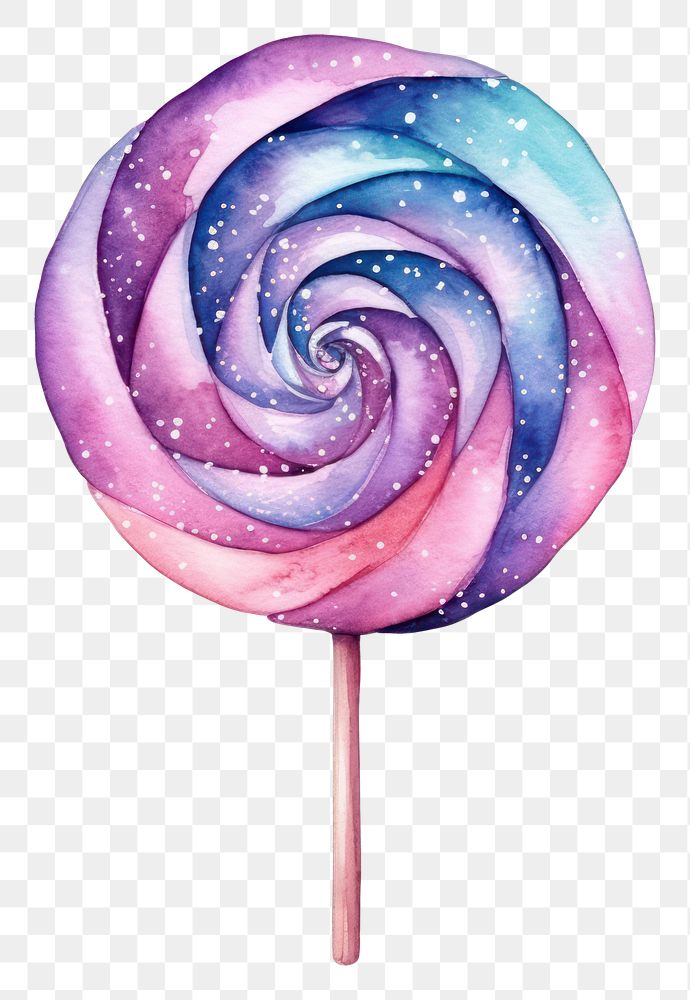 PNG  Candy in Watercolor style lollipop plant food.