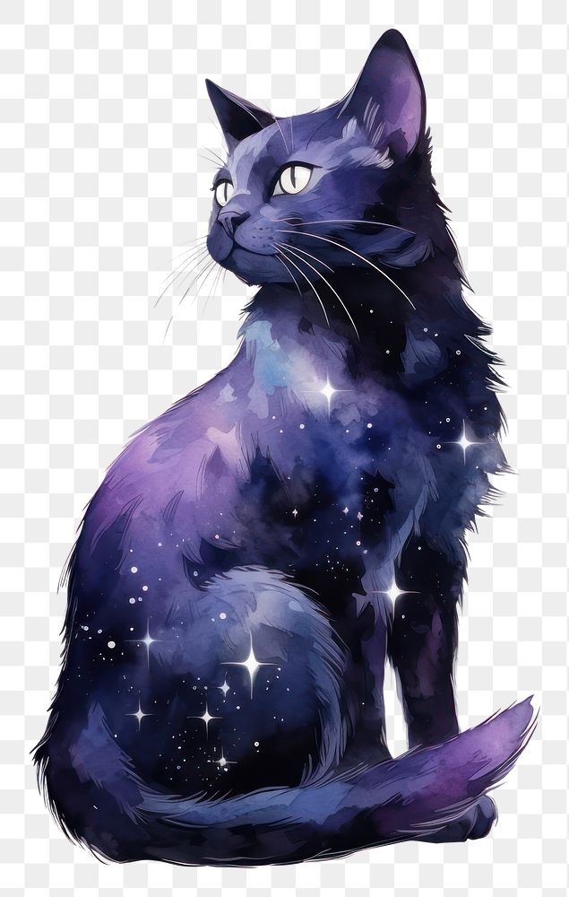PNG  Cat in Watercolor style animal mammal star