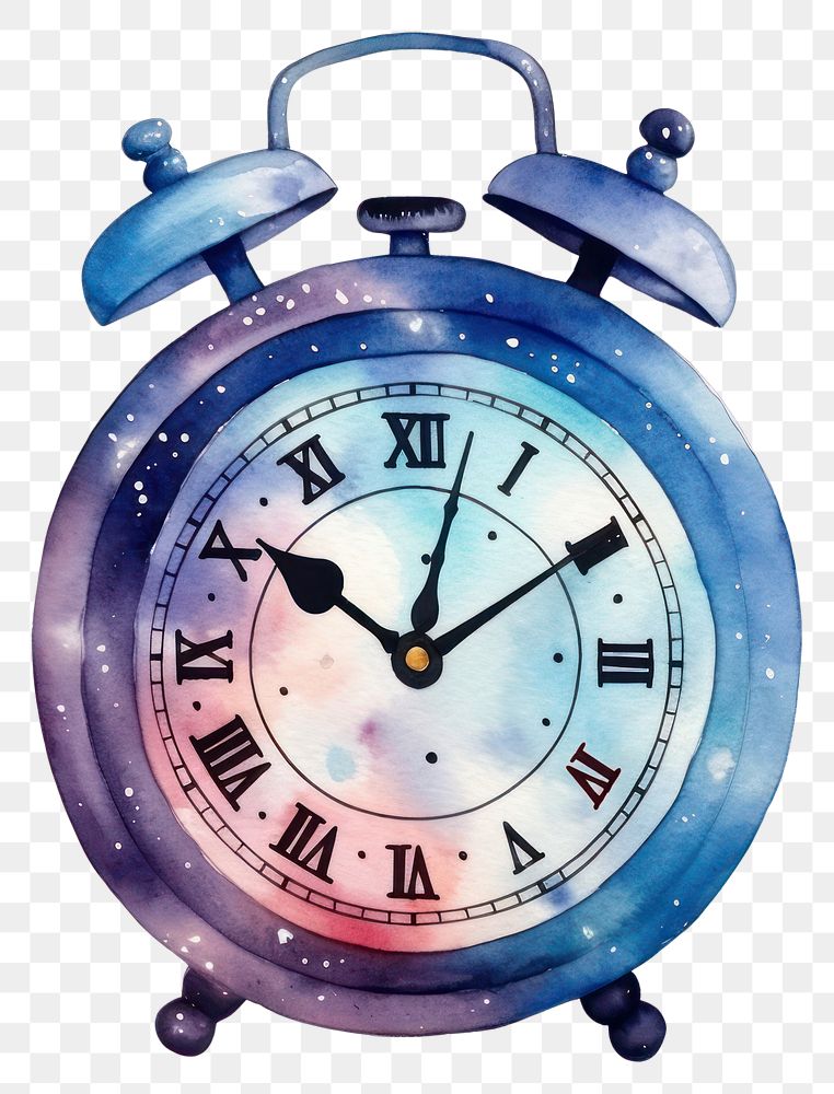 PNG Clock in Watercolor style white background technology furniture.
