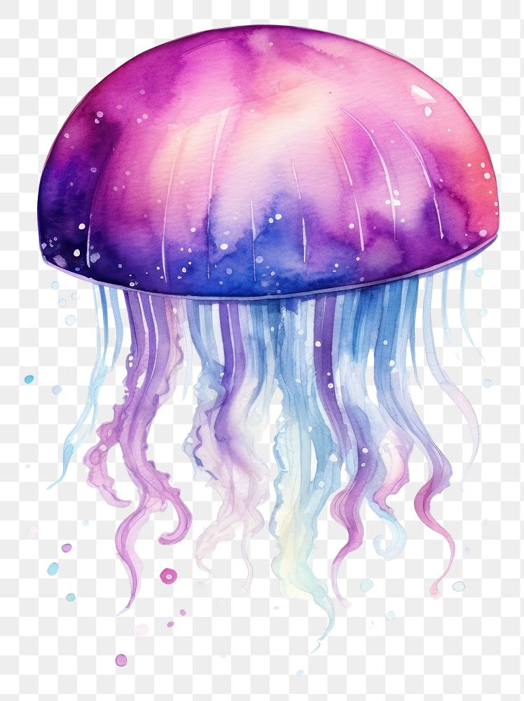 PNG  Jelly in Watercolor style jellyfish white background invertebrate.