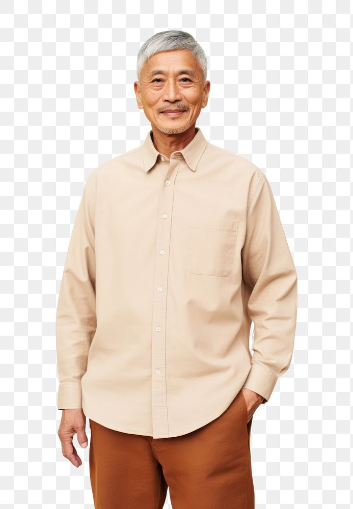 PNG  Cream polo shirt mockup fashion adult outerwear.