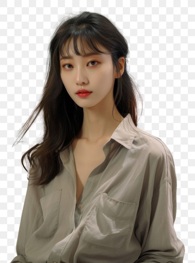 PNG Korean female portrait shopping photo. AI generated Image by rawpixel.