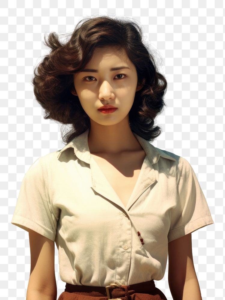 PNG Korean female beach portrait outdoors. AI generated Image by rawpixel.