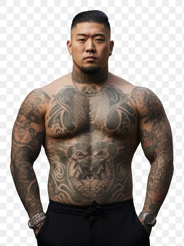 PNG Korean mafia tattoo individuality determination. AI generated Image by rawpixel.