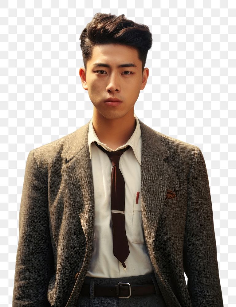 PNG Korean male street portrait blazer. AI generated Image by rawpixel.
