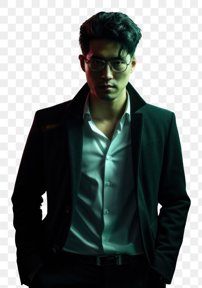 PNG Korean male night portrait glasses. AI generated Image by rawpixel.