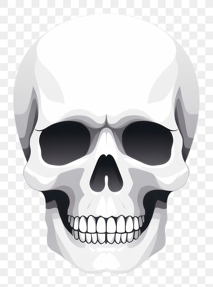 PNG  Huma skull white white background halloween.