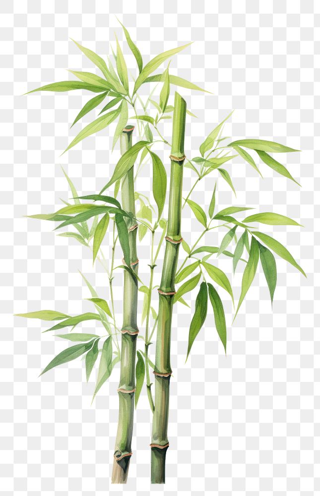 PNG  A bamboo plant white background freshness