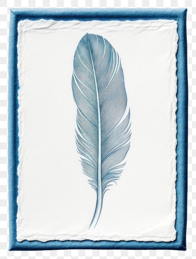 PNG  Rectangle feather frame blue. AI generated Image by rawpixel.