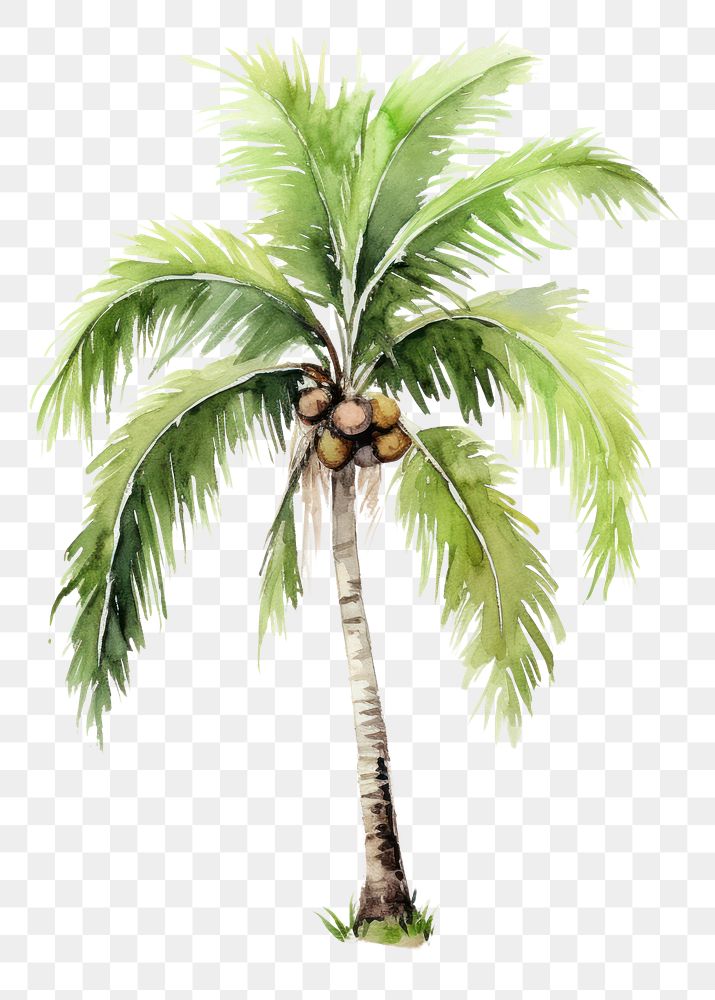 PNG  A palm tree coconut sketch plant.