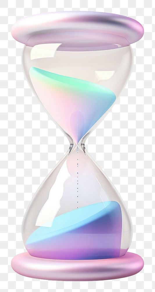 PNG A 3D minimal hourglass with falling sand white background biotechnology education.