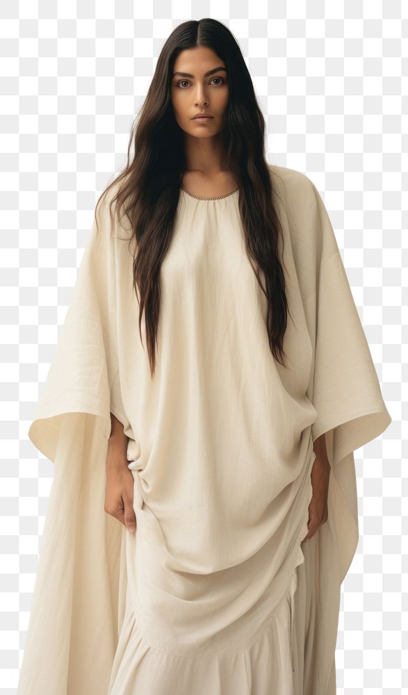 PNG Cream dress mockup fashion sleeve blouse.