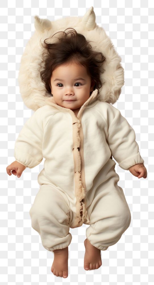 PNG Cream pajamas mockup baby portrait mammal.