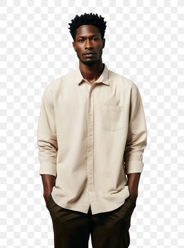 PNG Cream shirt mockup portrait sleeve adult.