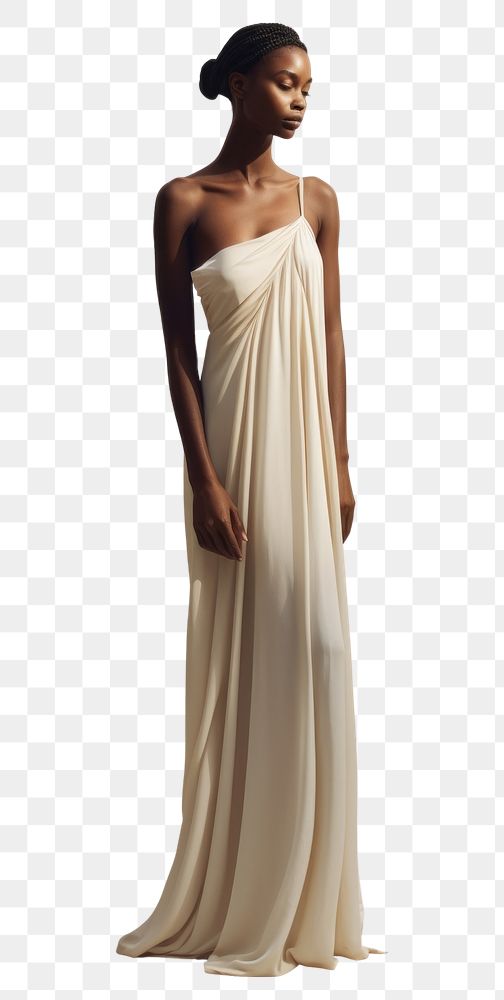 PNG Cream dress mockup fashion wedding gown.