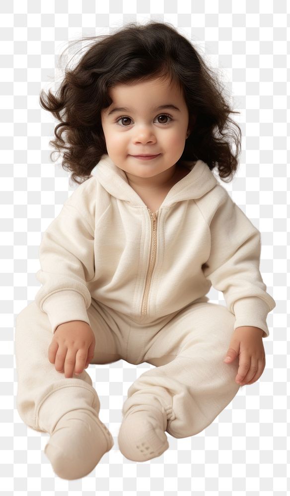 PNG Cream pajamas mockup portrait fashion child.