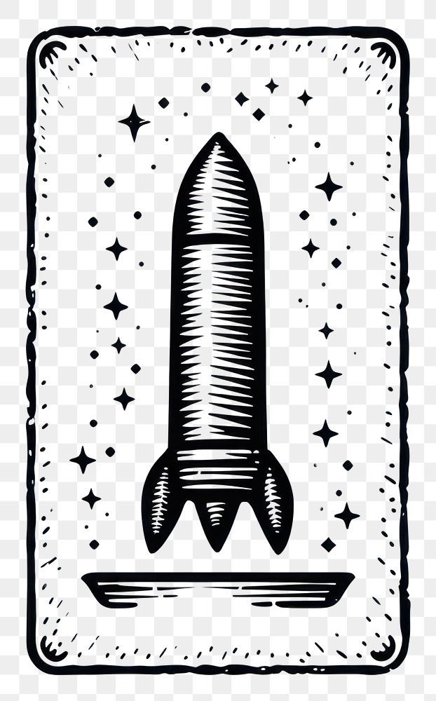 PNG Rocket monochrome weaponry cartoon. AI generated Image by rawpixel.
