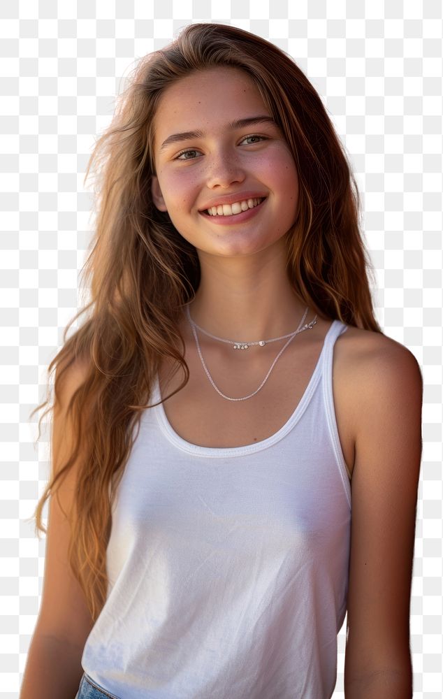 PNG Necklace teenager portrait jewelry.