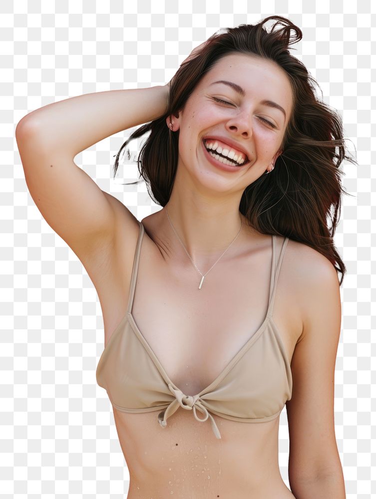 PNG Swimwears laughing portrait clothing.