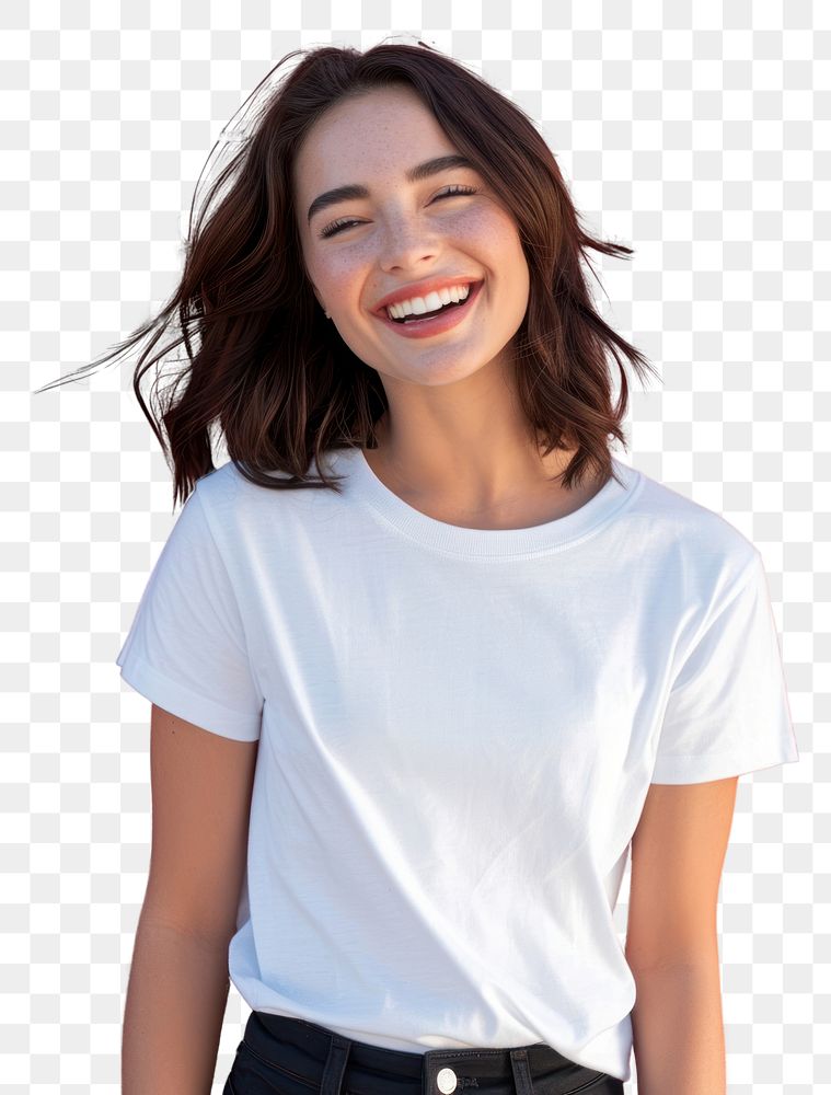PNG Laughing portrait clothing t-shirt.