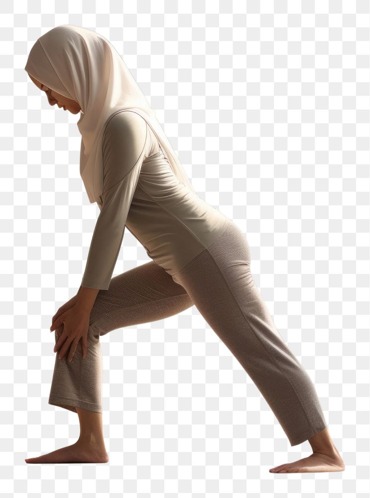 PNG Muslim lady yoga sports adult.