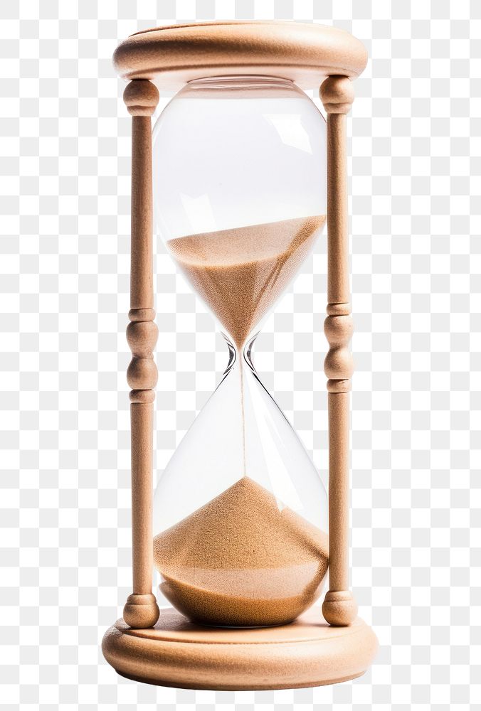 PNG  Hourglass sand white background furniture deadline.