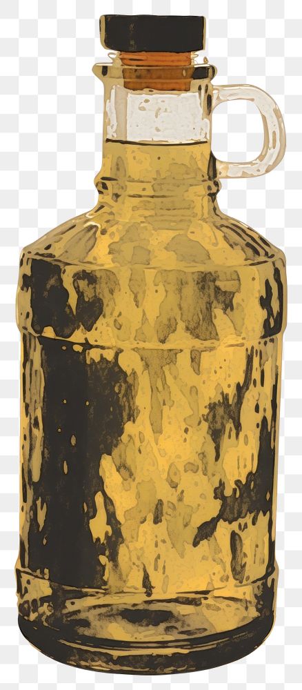 PNG  Illustratio the 1970s of essential oil bottle glass white background.