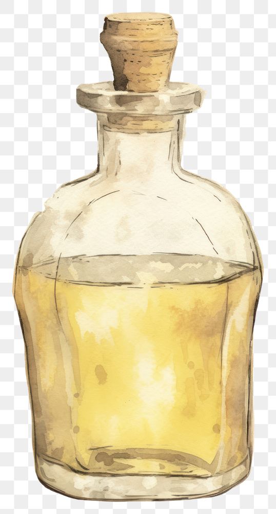 PNG  Illustratio the 1970s of essential oil bottle glass white background.