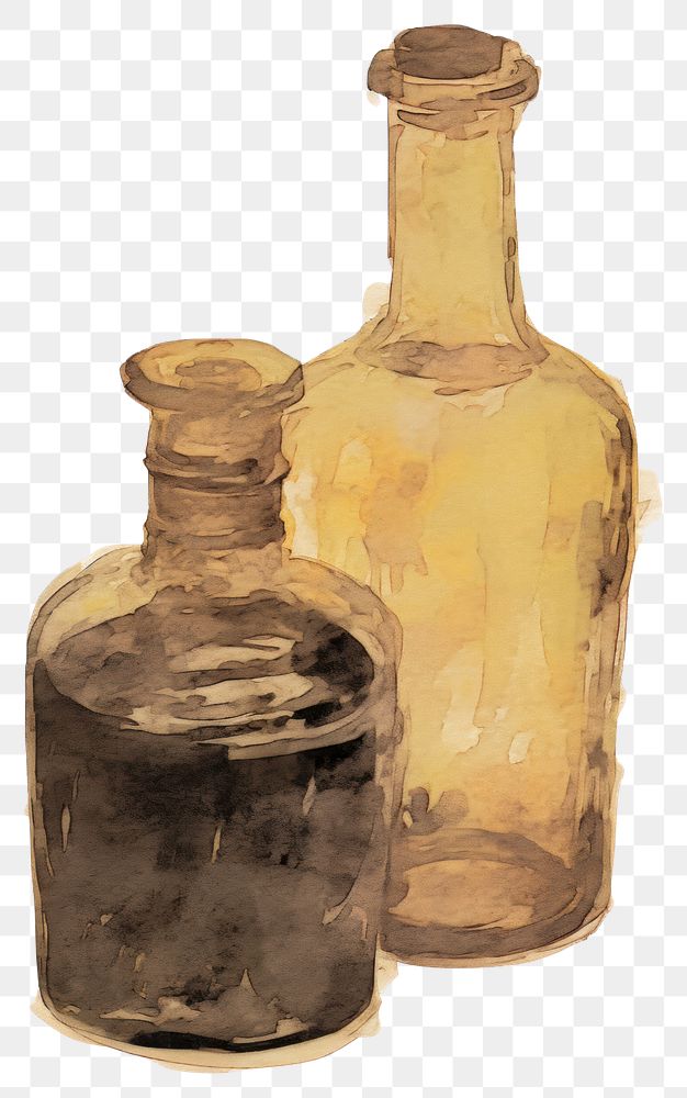 PNG  Illustratio the 1970s of essential oil bottle jar white background.