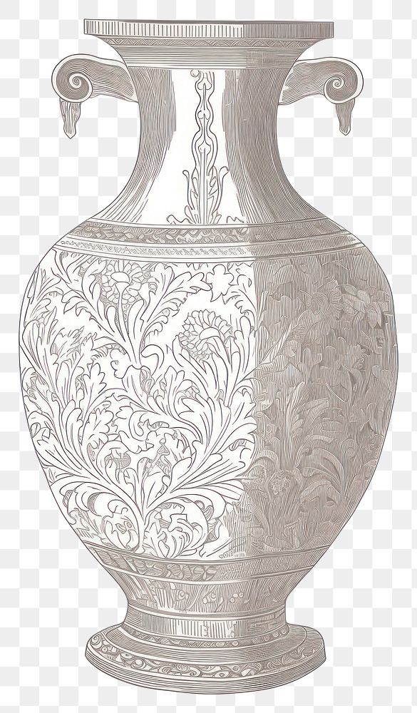 PNG Illustration of a vase porcelain pottery white.