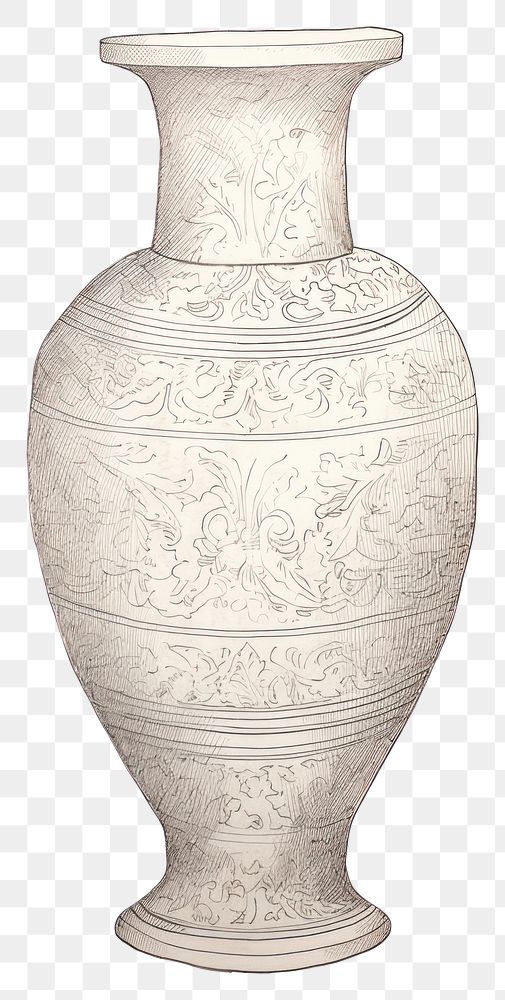PNG Illustration of a vase porcelain pottery urn.