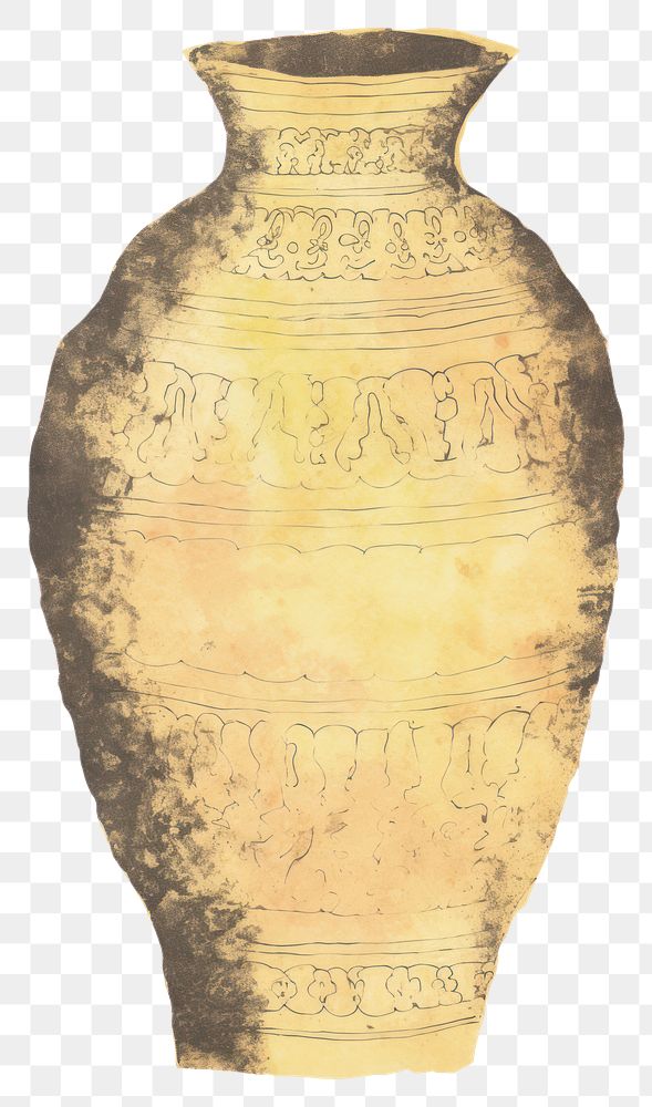 PNG Illustration of a vase pottery urn jar.