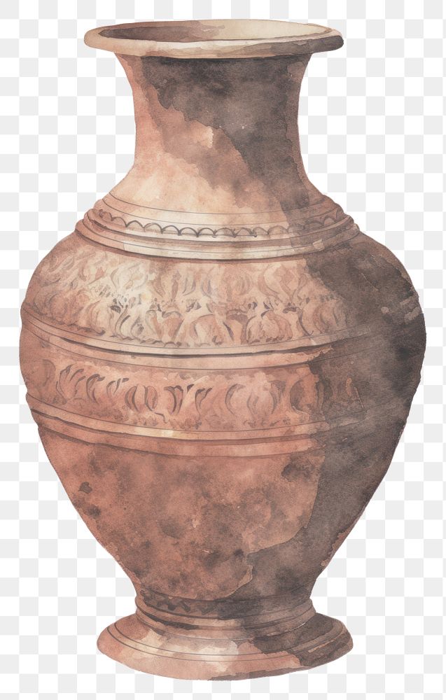 PNG Illustration of a vase pottery urn jar.