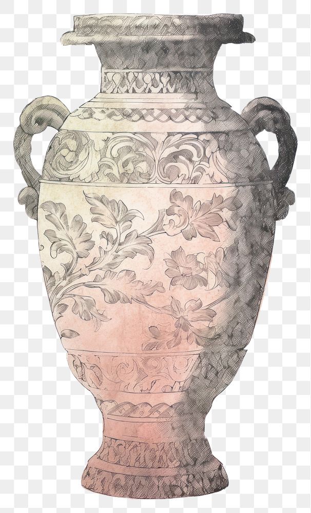PNG Illustration of a vase pottery urn jar.