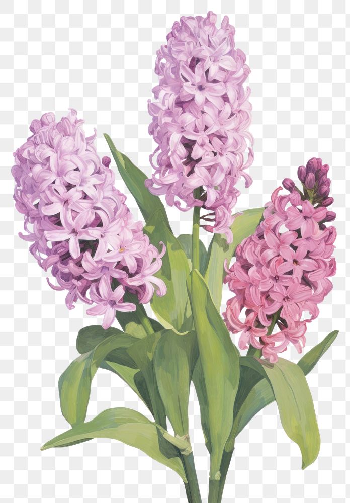 PNG Illustration of a Hyacinth blossom flower lilac.