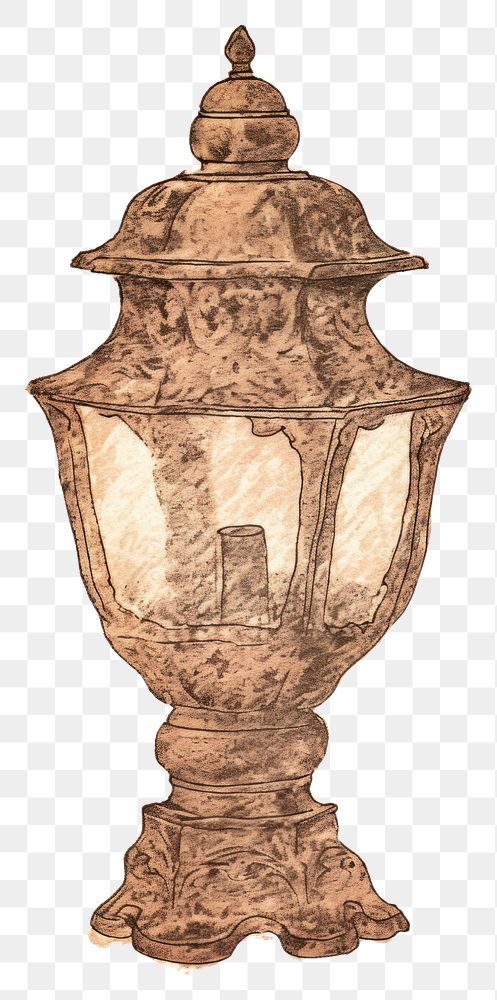 PNG Illustration of a lamp lantern urn white background.