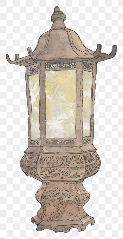PNG Illustration of a lamp lantern white background architecture.