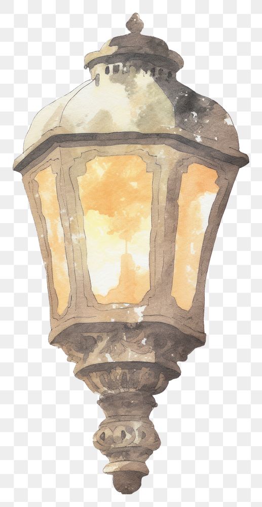 PNG Illustration of a lamp white background architecture illuminated.
