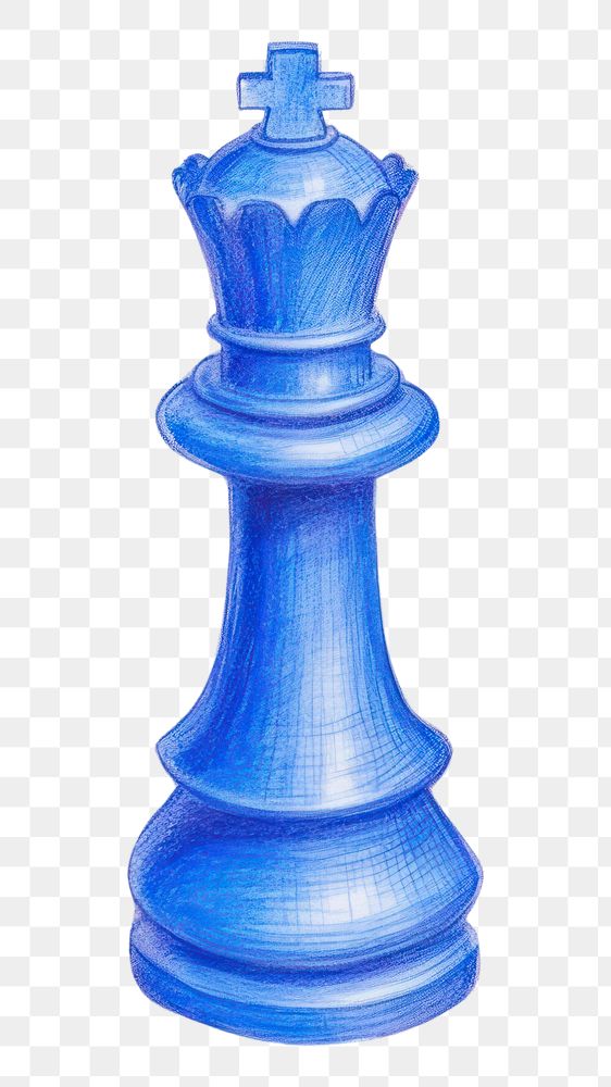 PNG  Drawing king chess piece game blue creativity.
