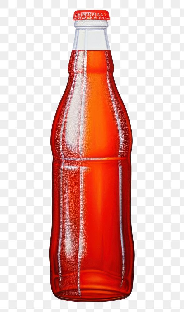 PNG  Surrealistic painting of cola bottle drink white background.