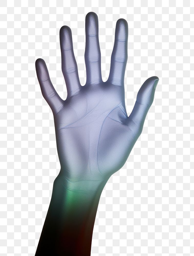 PNG  Surrealistic painting of hand glove white background silhouette.