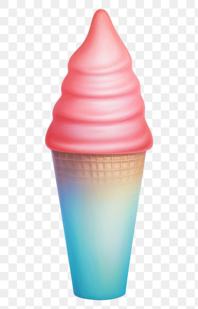 PNG  Surrealistic painting of ice cream sunday dessert food cone.