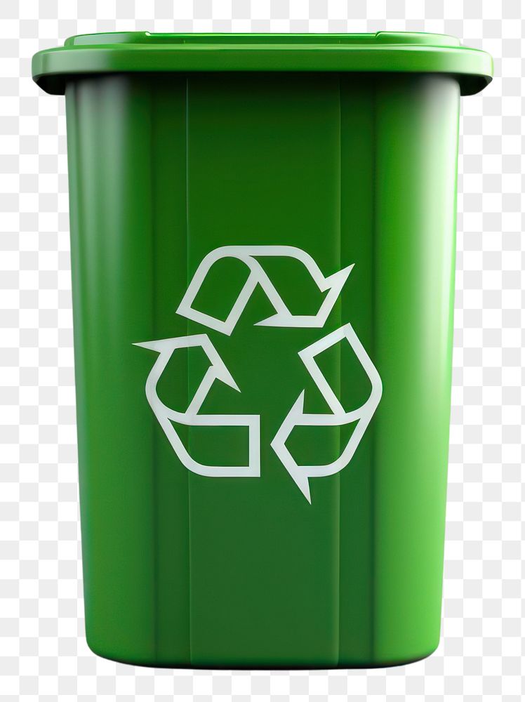 PNG Recycle bin green white background container.