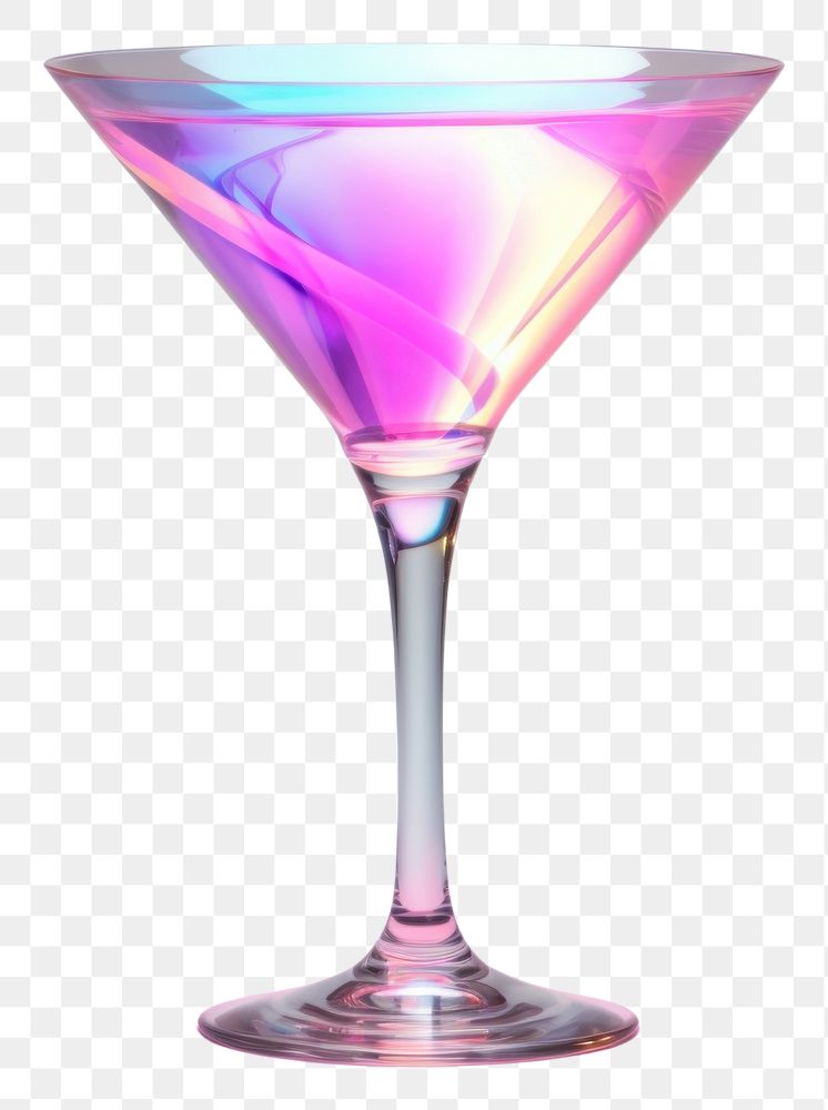 PNG  Cocktail glass iridescent martini drink white background